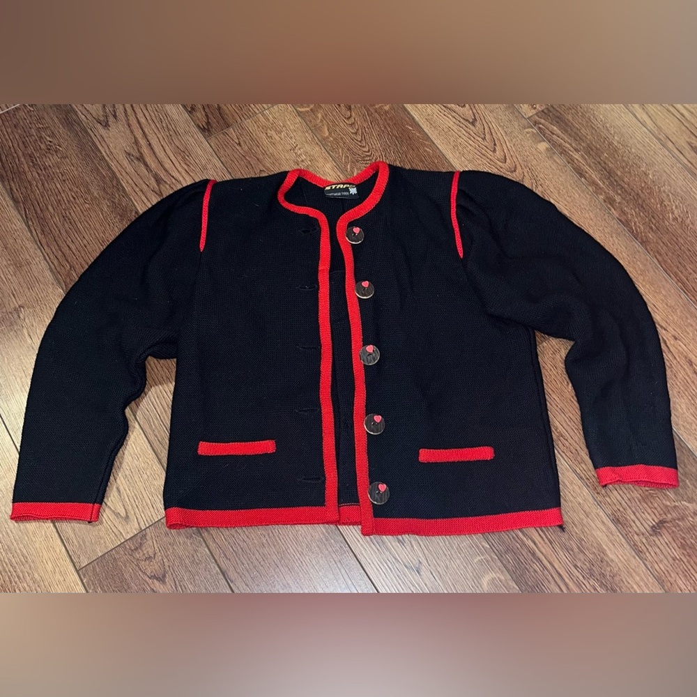 Stapf: Women’s Wool Sweater /Jacket Made in Austria No Size - Dimensions In Pics